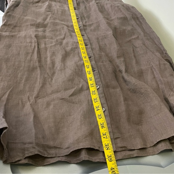 New Finley XL Linen Dress Minimal Quiet Luxury Capsule Wardrobe Neutral Brown - Picture 10 of 10